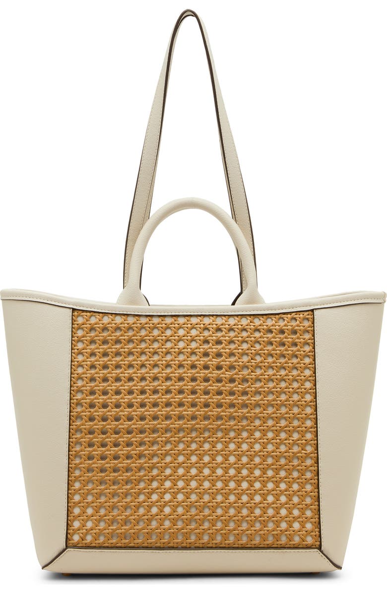 Anne Klein Cane Medium Tote Bag, Alternate, color, Parchment