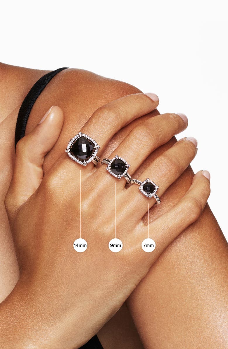 David Yurman Petite Chatelaine<sup>®</sup> Pavé Bezel Ring, Alternate, color, Yellow Gold/ Peridot