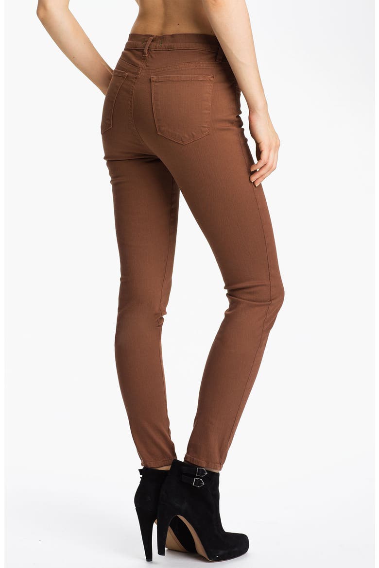 'Maria' High Rise Skinny Stretch Jeans, Alternate, color, BOURBON