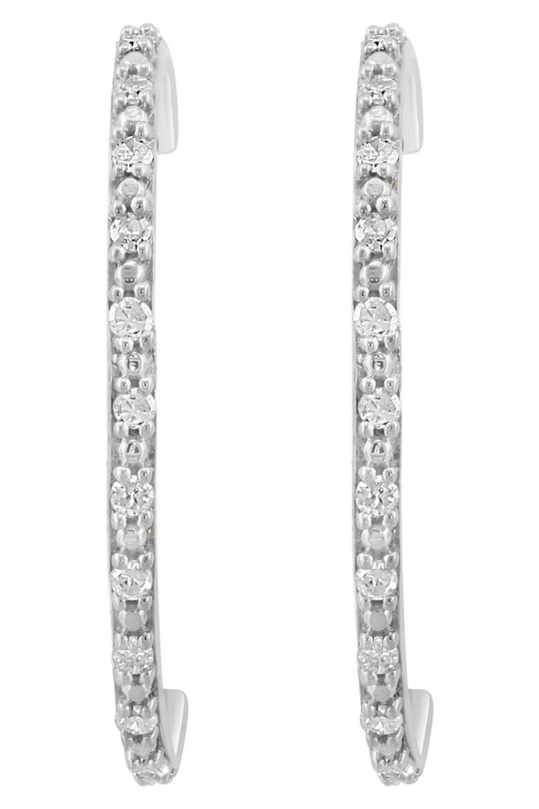 Sterling Silver Pavé Diamond Drop Earrings, Alternate, color, SILVER