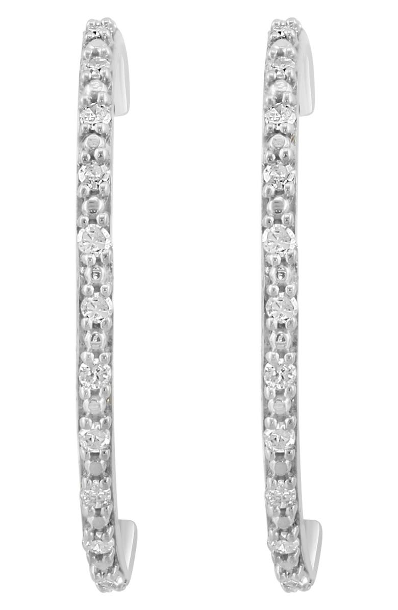 EFFY Sterling Silver Pavé Diamond Drop Earrings, Alternate, color, Silver