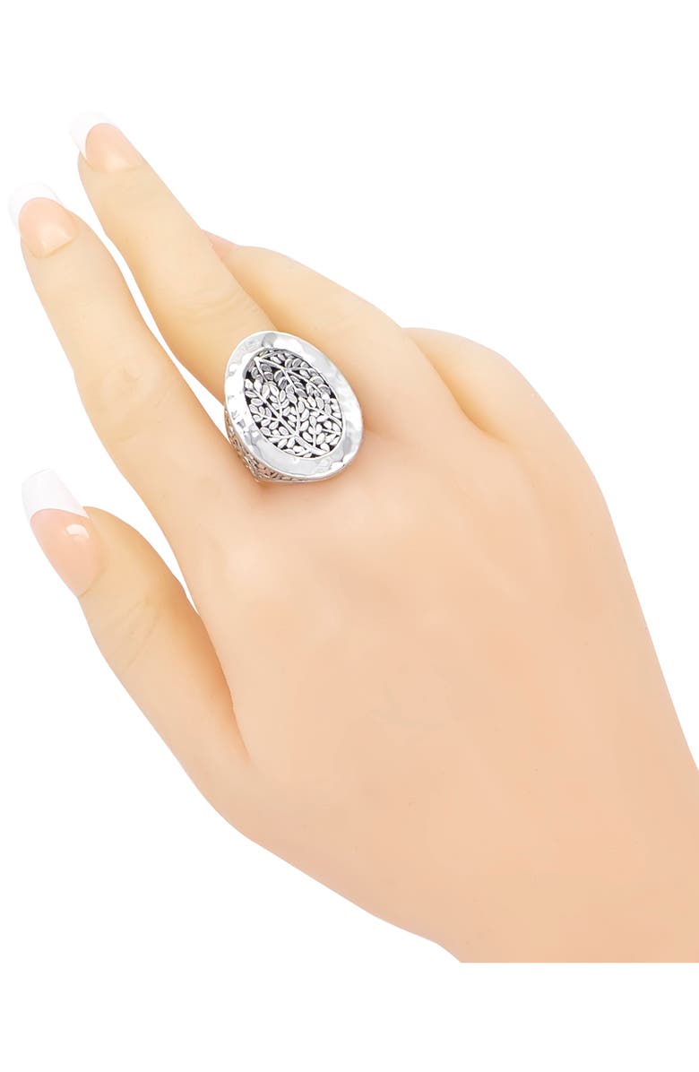 DEVATA Sterling Silver Bali Leaf Signet Ring, Alternate, color, 