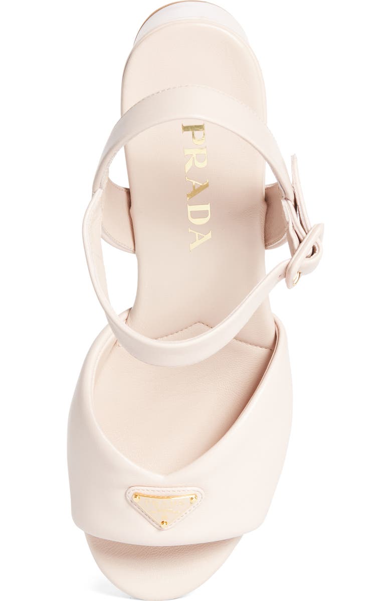 Prada Logo Platform Sandal, Alternate, color, Cipria