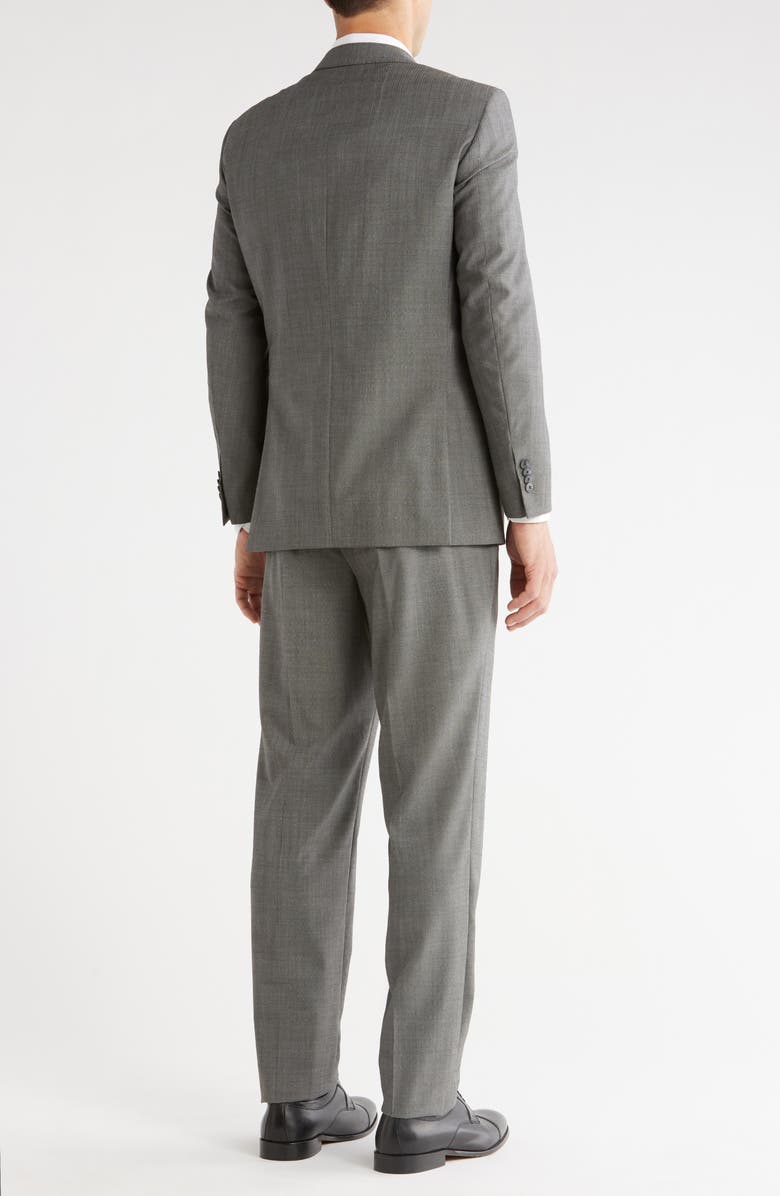 Peter Millar Grey Crosshatch Notch Lapel Wool Suit, Alternate, color, Grey