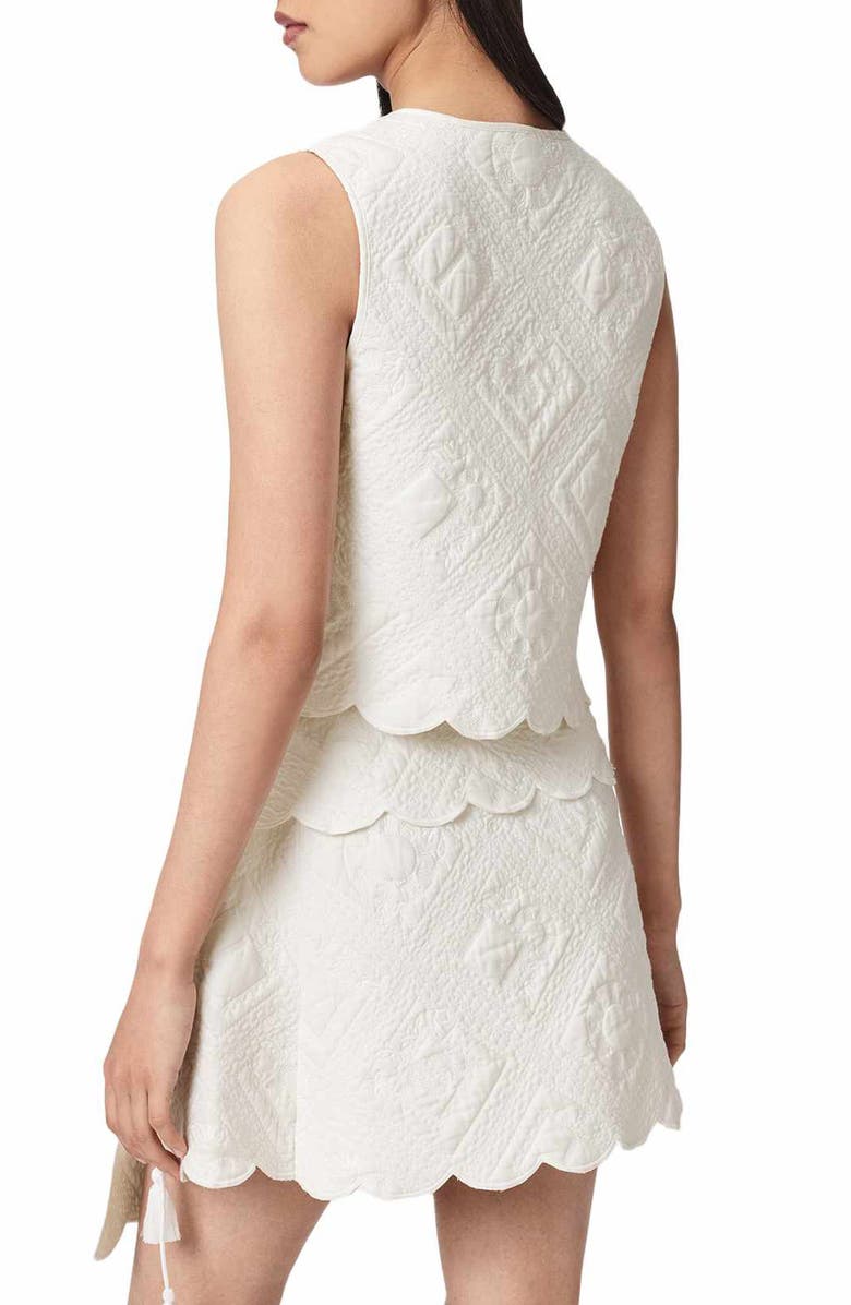 AllSaints Mona Quilted Vest, Alternate, color, Chalk White