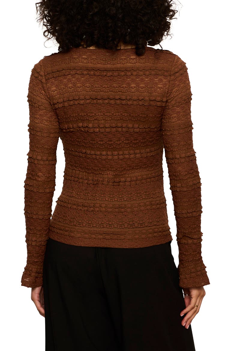 Lovely Lace Henley, Alternate, color, BURNT COCOA BROWN