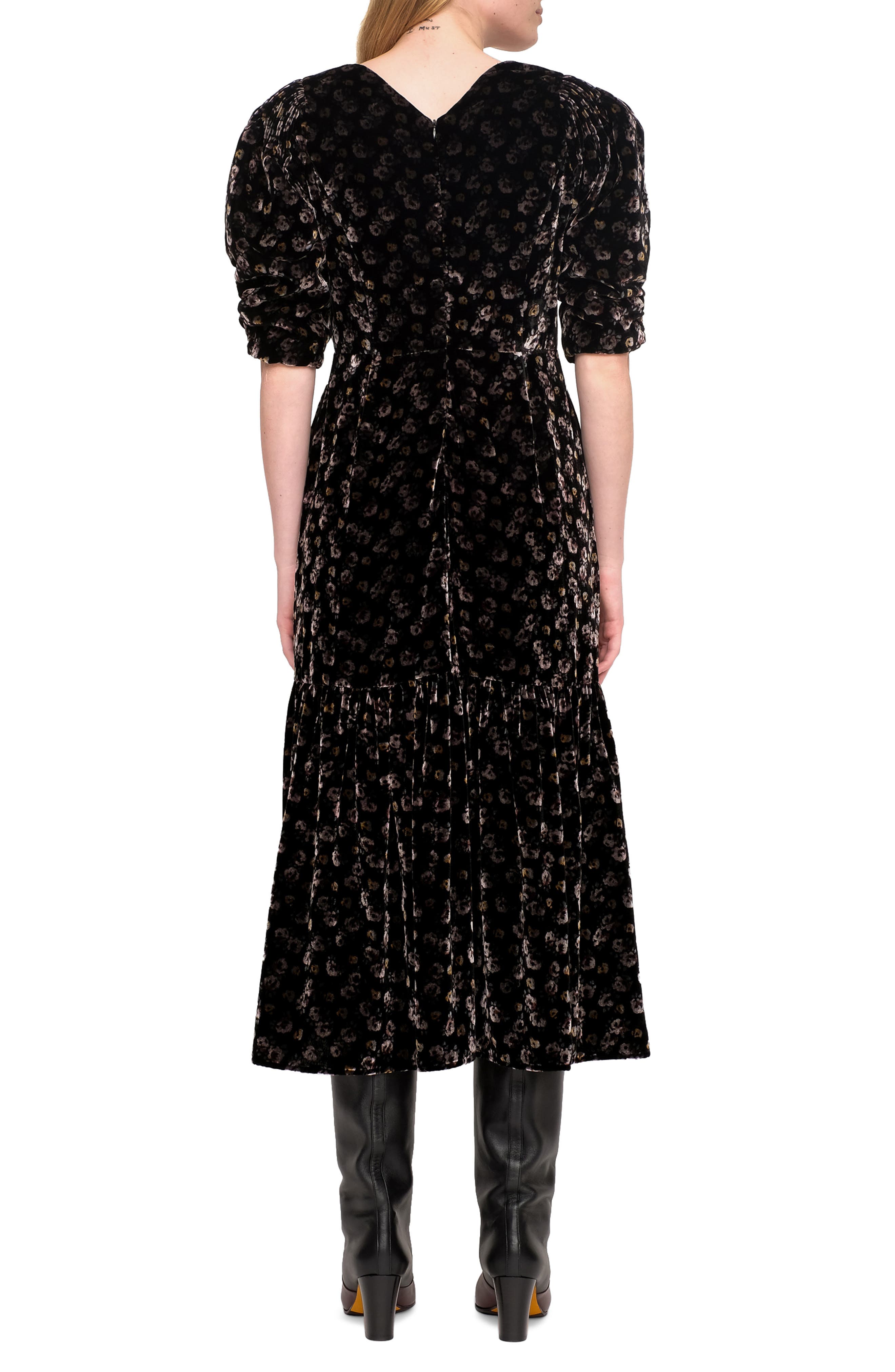 Valerie Burnout Velvet Midi Dress - image 2