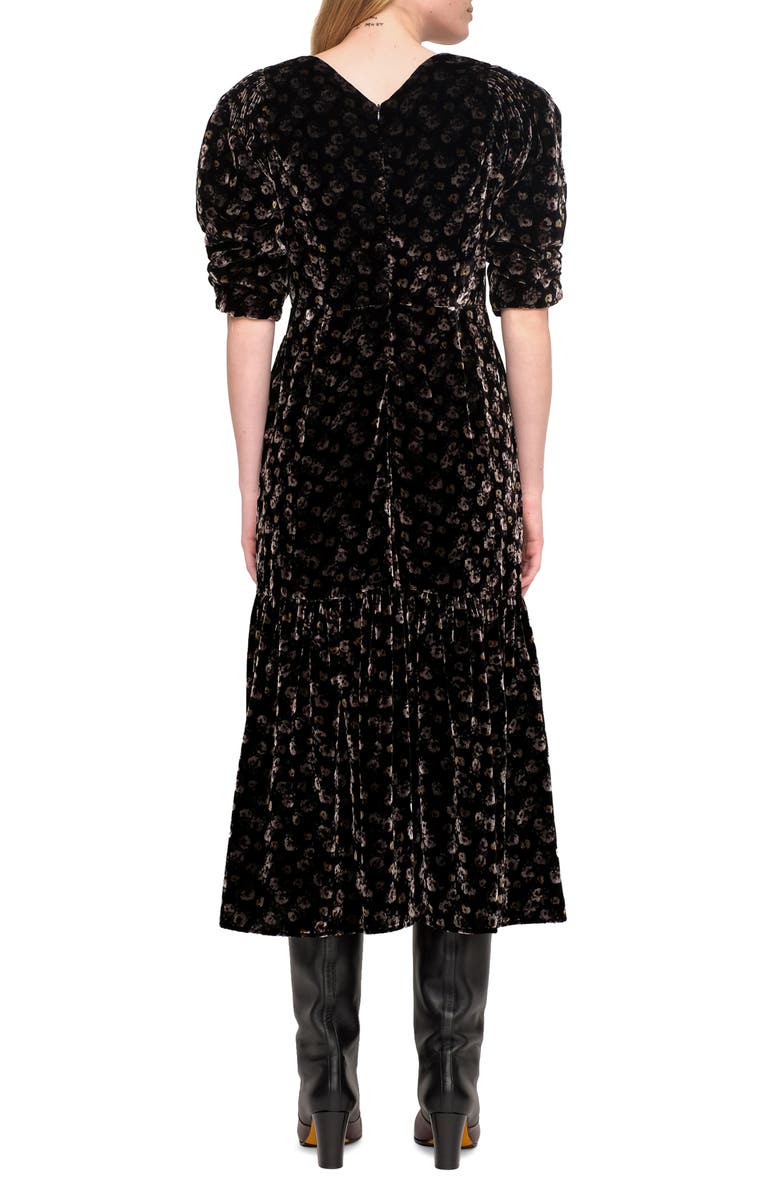 Sea Valerie Burnout Velvet Midi Dress, Alternate, color, 