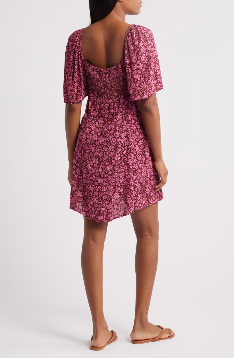 Rip Curl Beach Party Flutter Sleeve Minidress, Alternate, color, Hot Pink