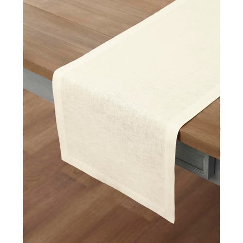 Solino Home Linen Table Runner In White