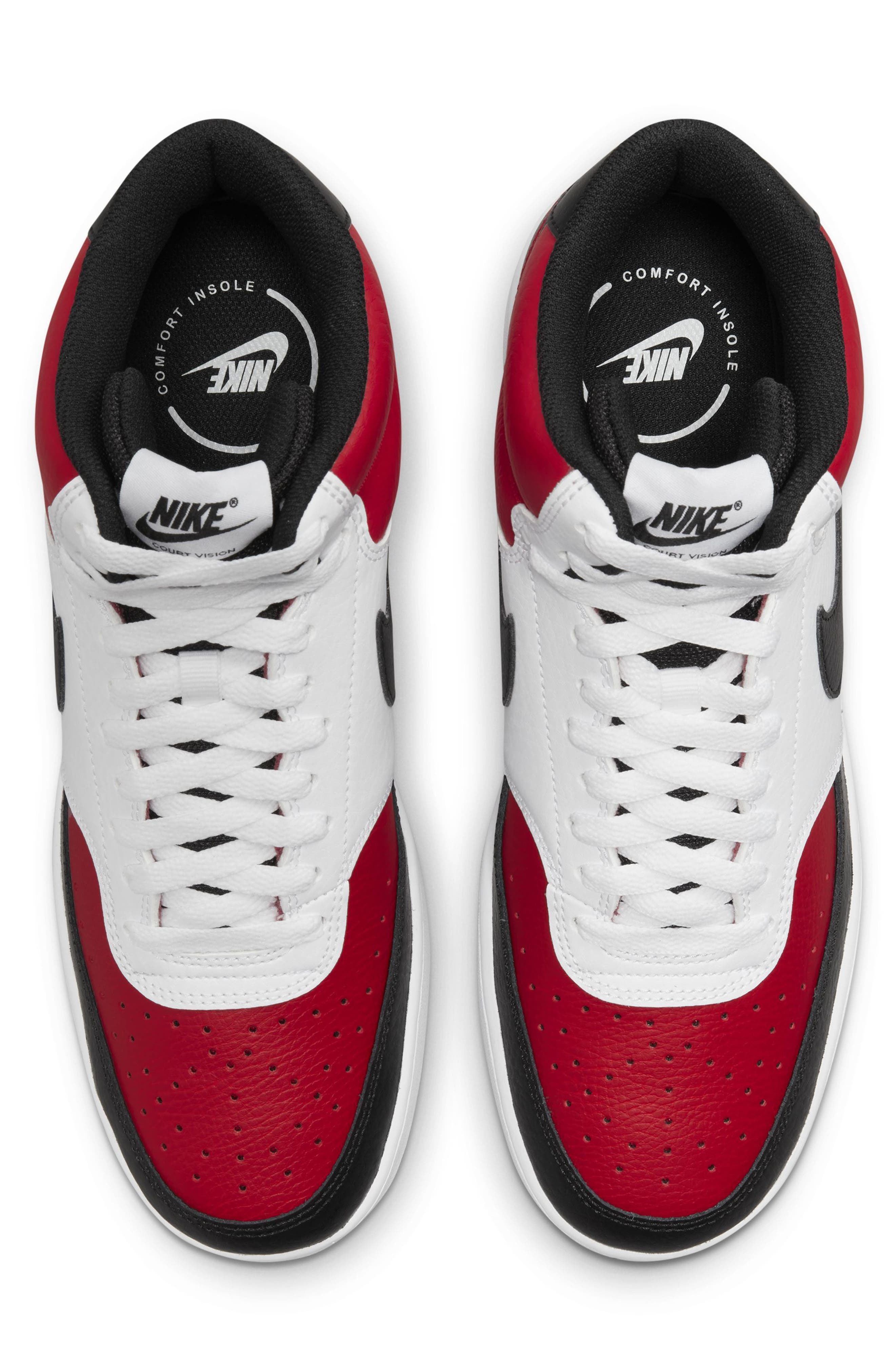 Nike Court Vision Mid Sneaker, Alternate, color, Red/ Black/ White