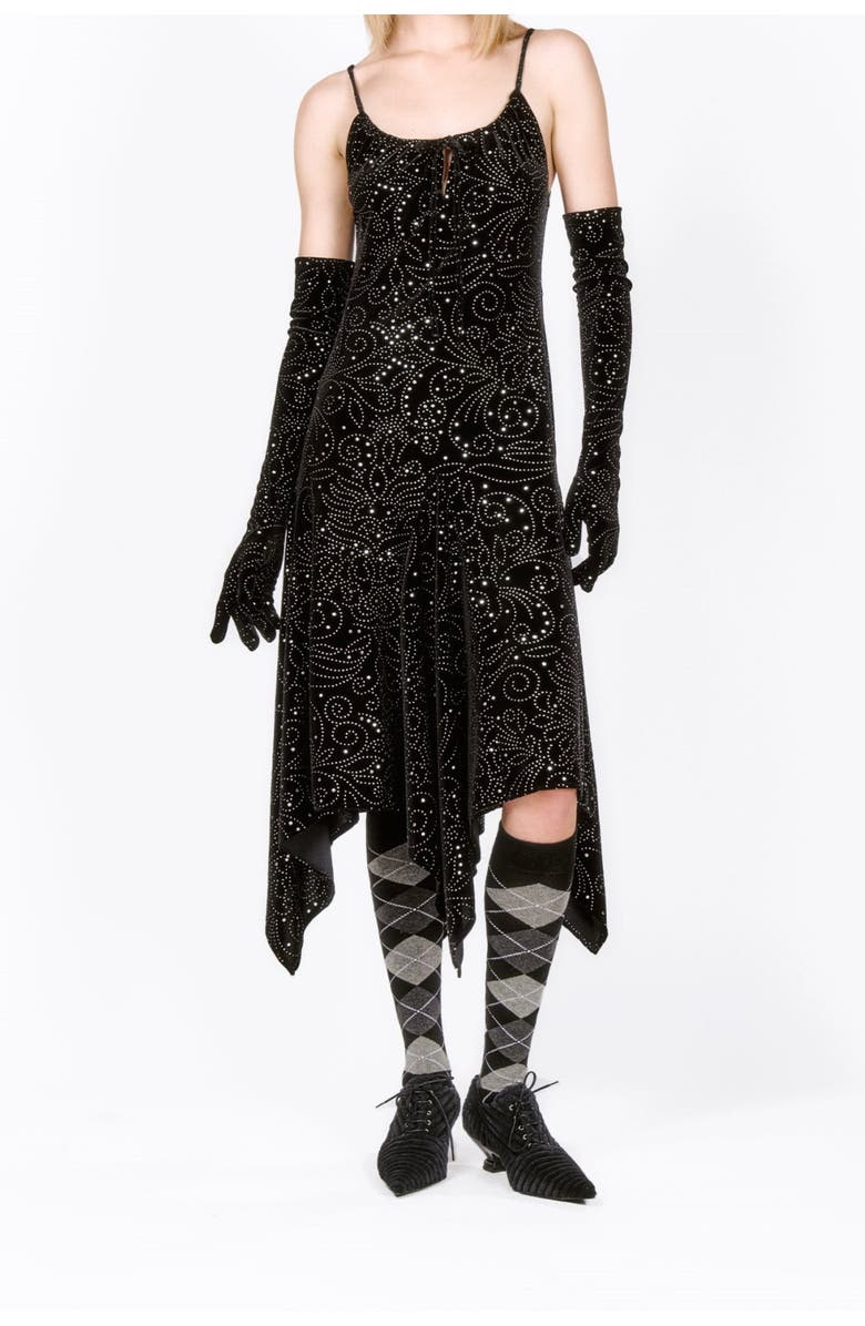 Anna Sui Jubilee Velvet Godet Dress, Main, color, 