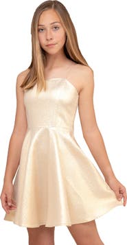 Un Deux Trois Fit and Flare Party Dress in Longer Length