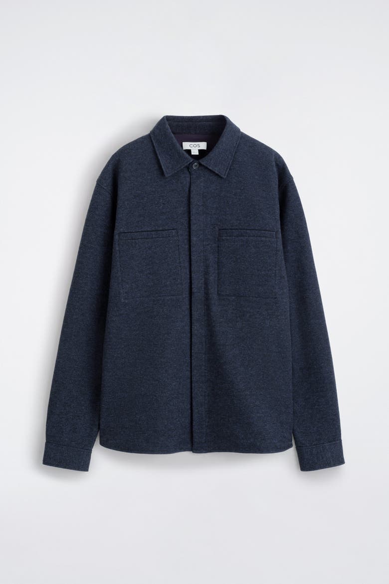 Relaxed Jersey Overshirt, Alternate, color, NAVY MÉLANGE