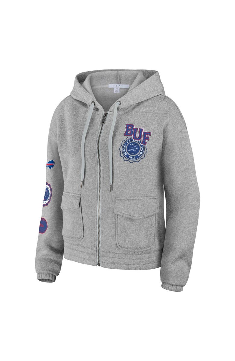 WEAR by Erin Andrews Women's WEAR by Erin Andrews Heather Gray Buffalo Bills Full-Zip Hoodie, Alternate, color, Heather Gray
