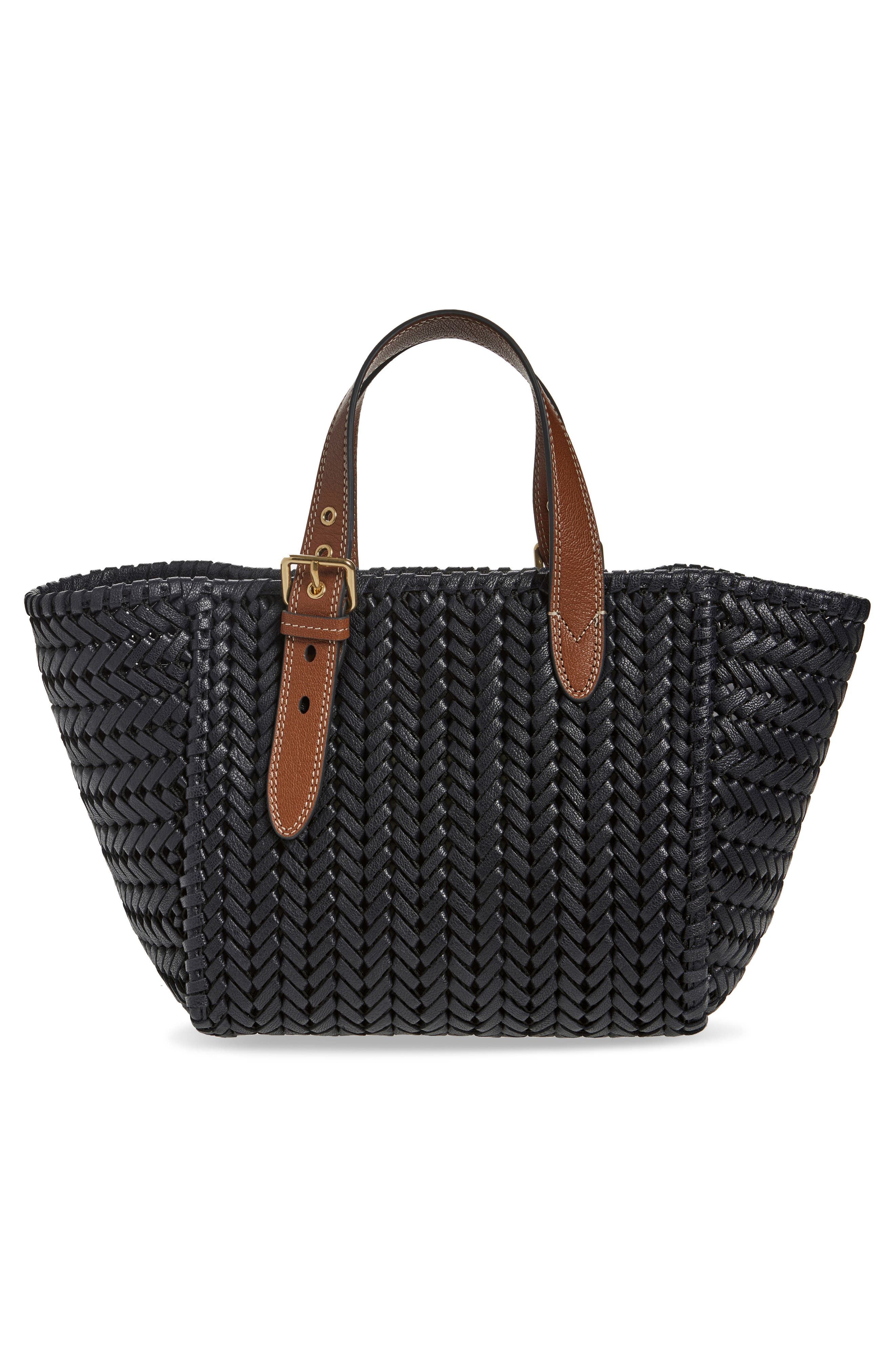Anya Hindmarch Small The Neeson Herringbone Woven Leather Tote, Alternate, color, 