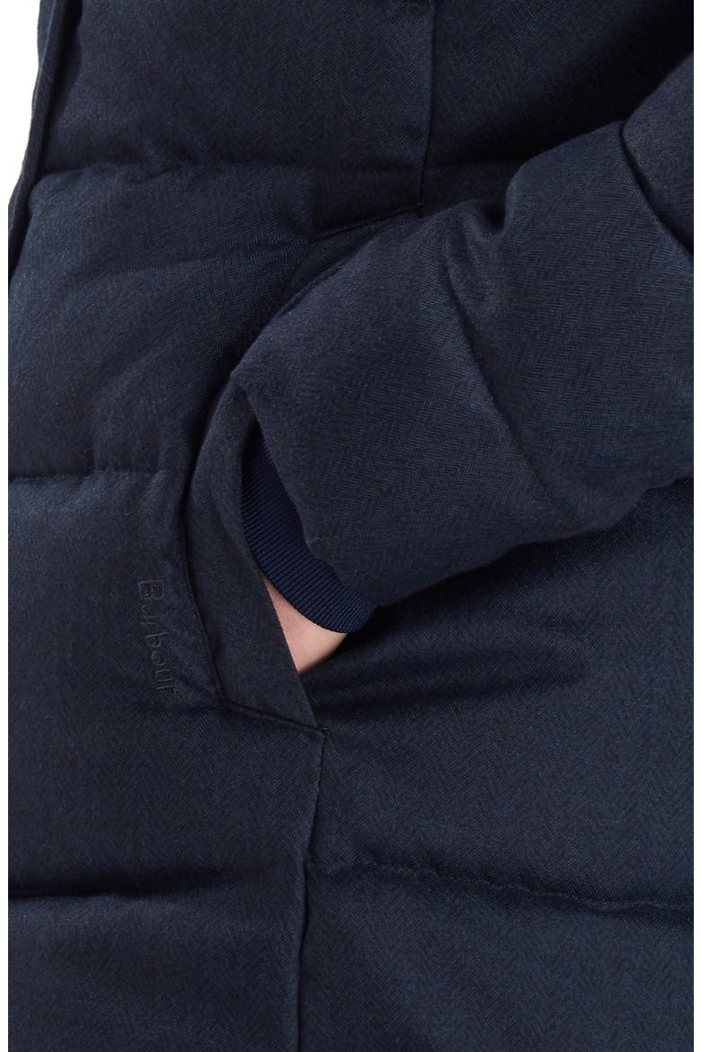 Lonnen Herringbone Channel Quilted Hooded Coat, Alternate, color, NAVY HERRINGBONE