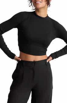 Beyond Yoga Contours Rib Mock Neck Crop Top