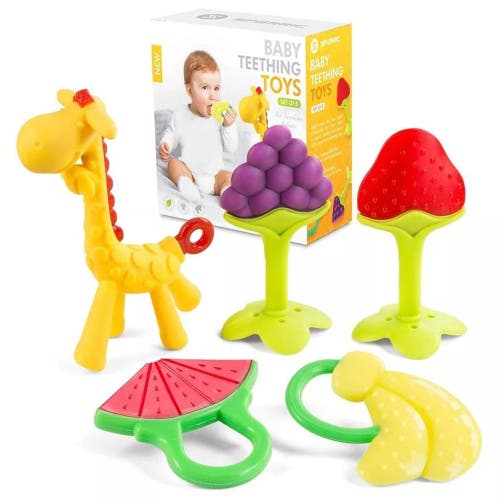 Sperric Silicone Baby Teethers Freezer Safe Gift Set, 5-Piece in Multicolor at Nordstrom