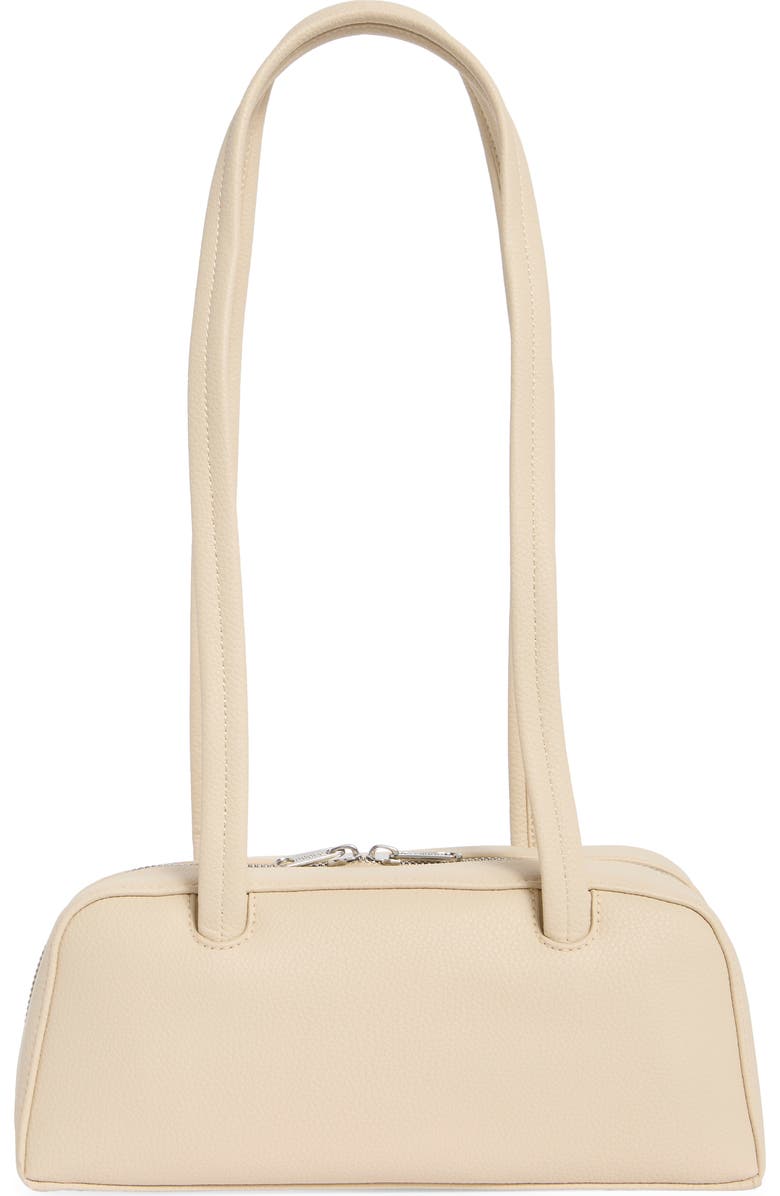 Baggu Small Recycled Leather Bowler Shoulder Bag, Alternate, color, Stone