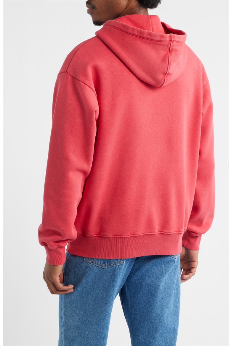 Washed Fleece Hoodie, Alternate, color, RED BEAUTY