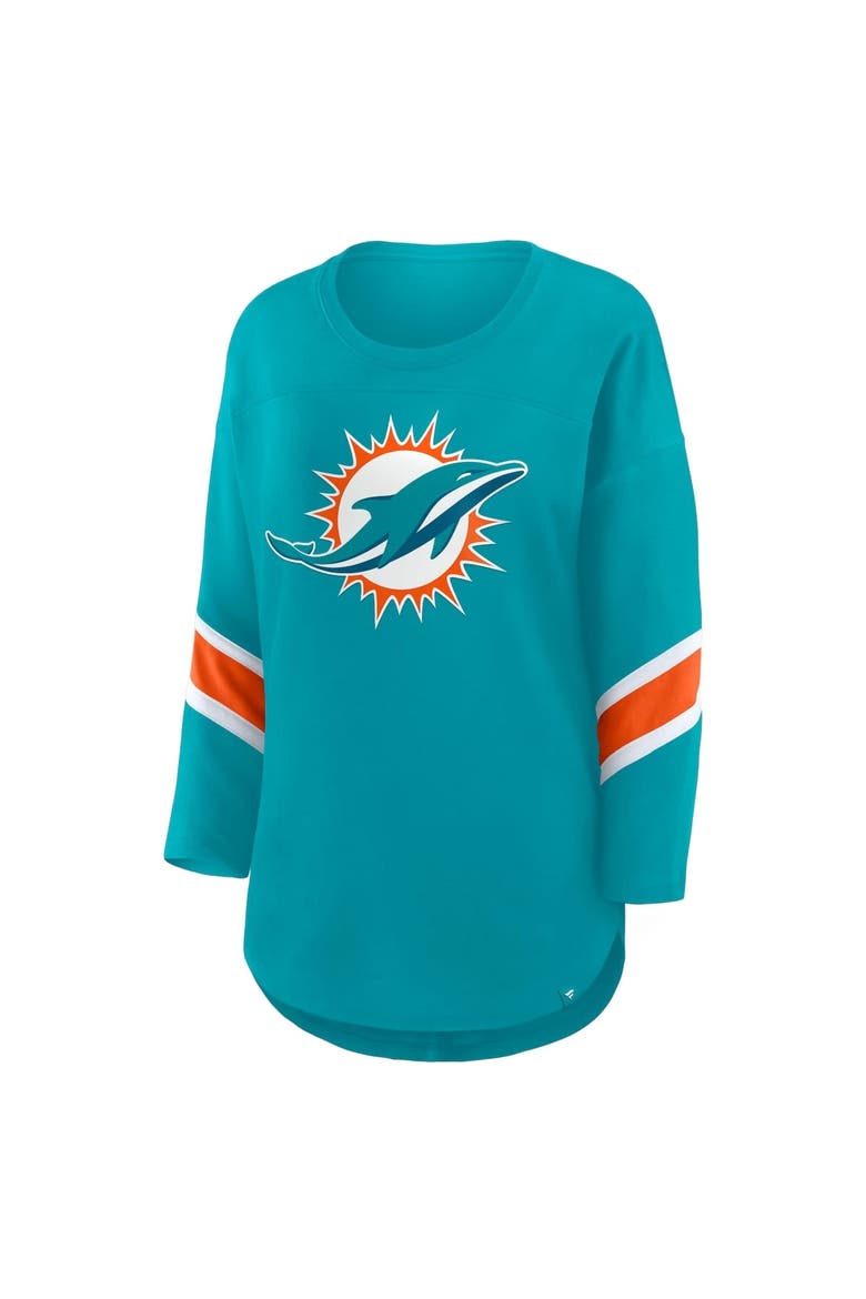 Women's Fanatics  Aqua Miami Dolphins Redzone 3/4-Sleeve T-Shirt, Alternate, color, Aqua