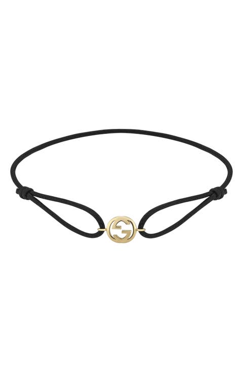 Interlocking GG Charm Cord Bracelet