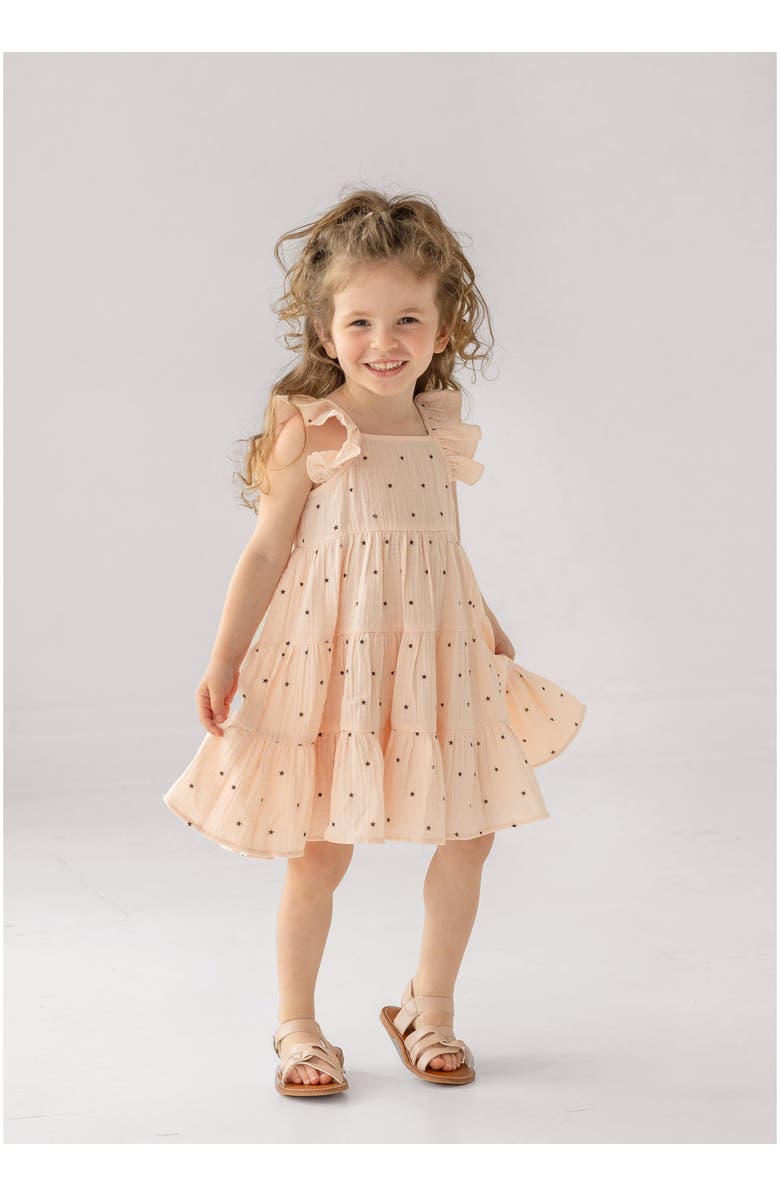 Mabel + Honey Stargirl Ruffled Sleeve Dress, Alternate, color, Pink