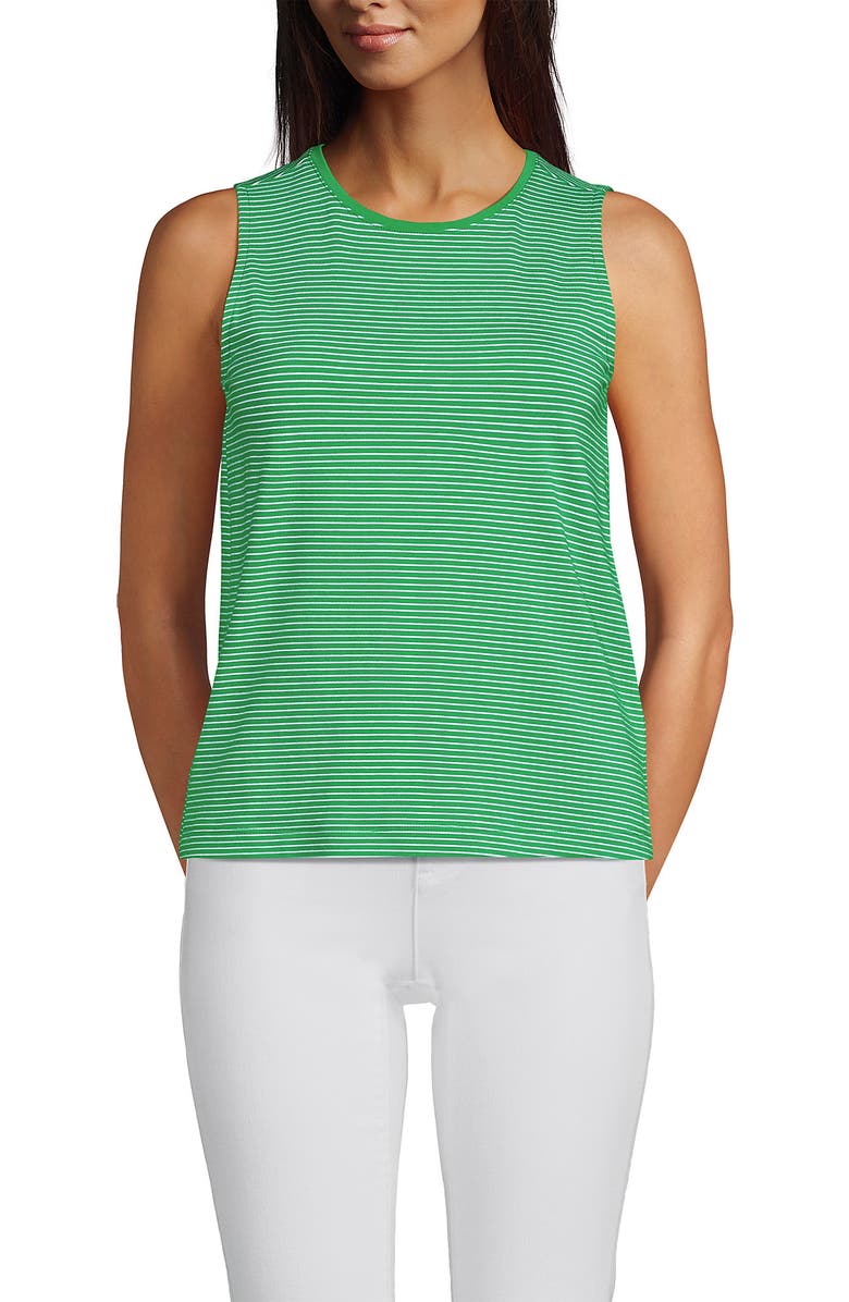 Lands' End Crew Neck Jersey Shell Tank, Main, color, 