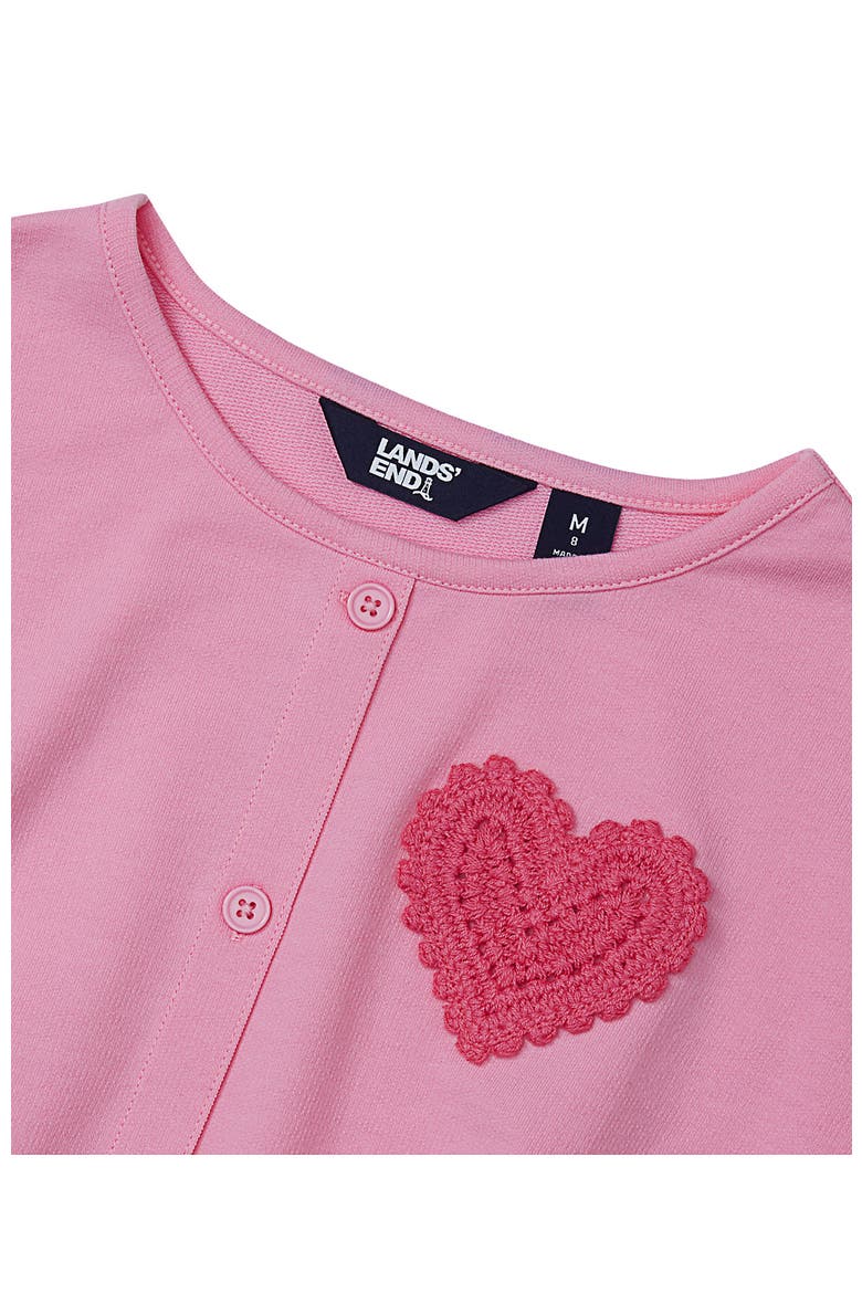Girls Slouchy Button Front Terry Knit Top, Alternate, color, Prism Pink