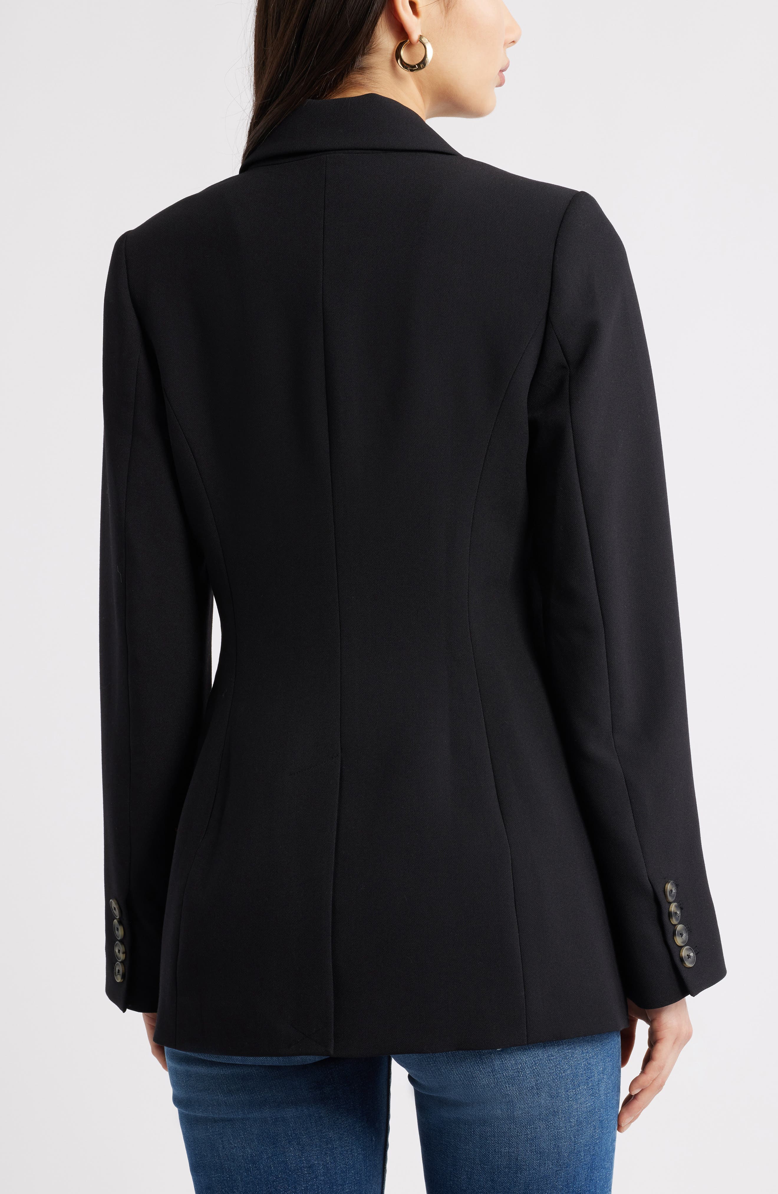 Apricot Asymmetrical Button Fitted Blazer