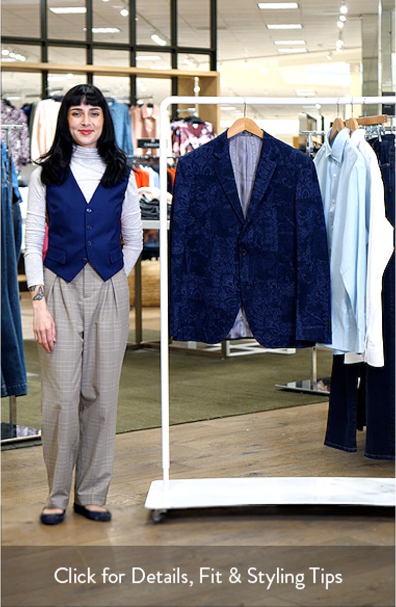 Roma Mixed Print Cotton Jersey Sport Coat, sales video thumbnail