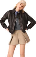 maje Cropped leather jacket