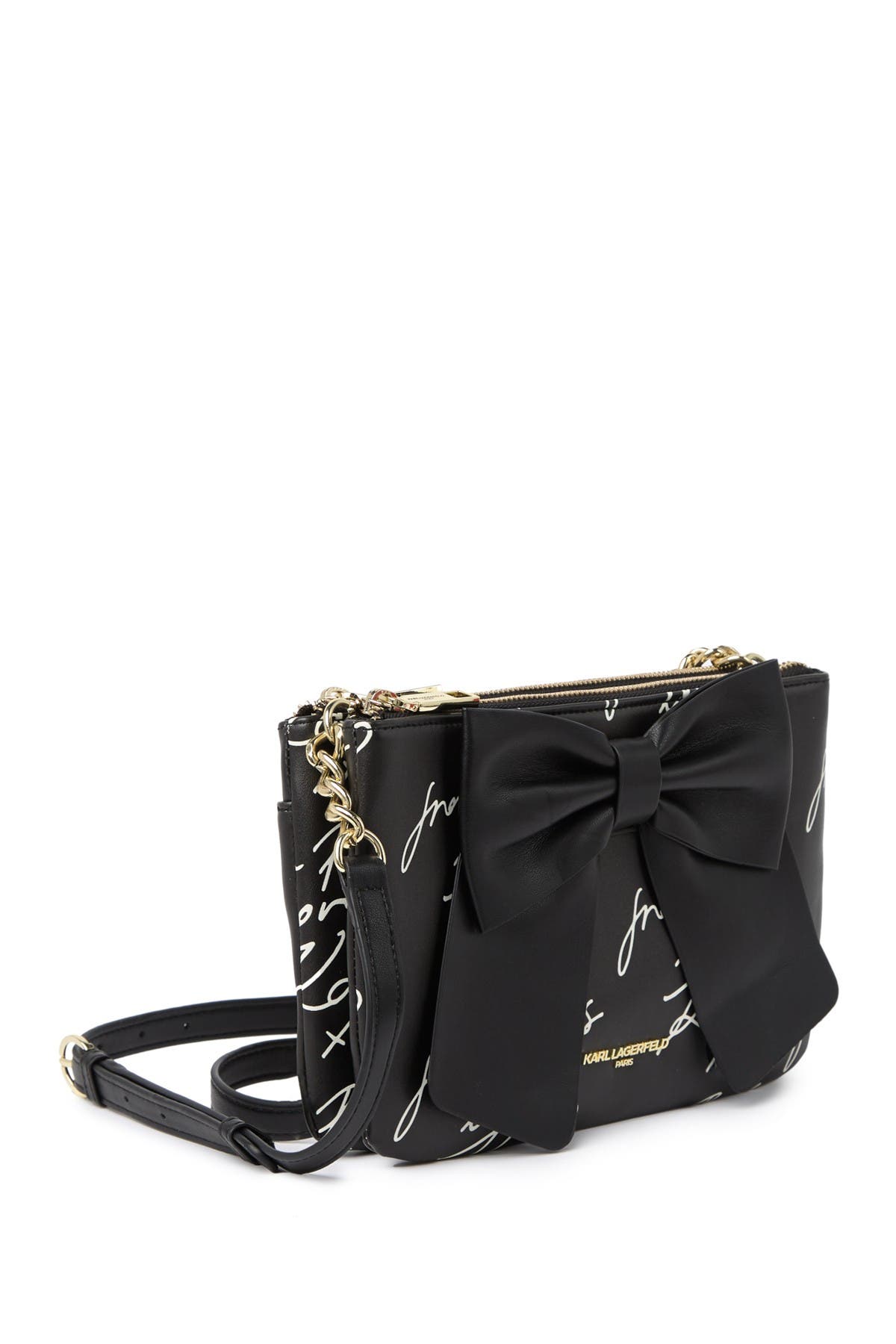 KARL LAGERFELD PARIS Kris Bow Printed Crossbody Bag, Alternate, color, 