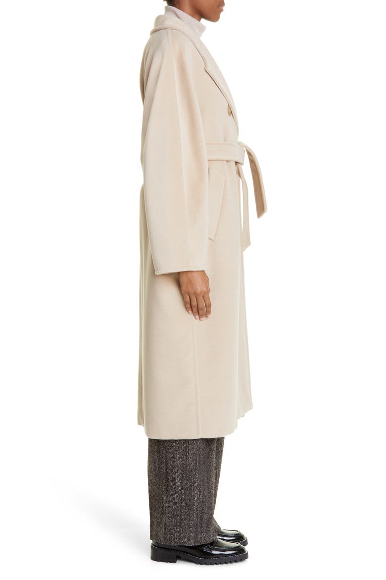 Madame Double Breasted Wool & Cashmere Belted Coat, Alternate, color, SAND