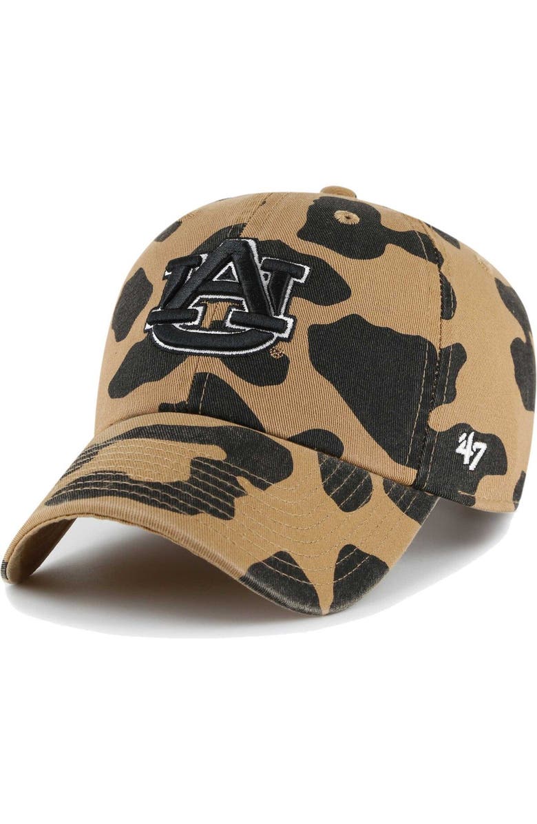 '47 Women's '47 Auburn Tigers Rosette Leopard Clean Up Adjustable Hat, Main, color, Brown
