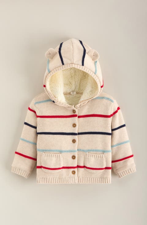 Striped Hooded Cardigan