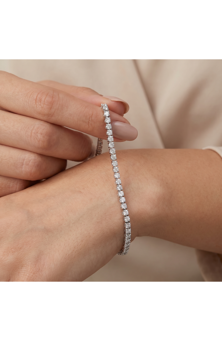 Bliss Diamond 2 cttw Lab Grown Diamond Tennis Bracelet 14 KT Gold 7", Alternate, color, 14K White Gold