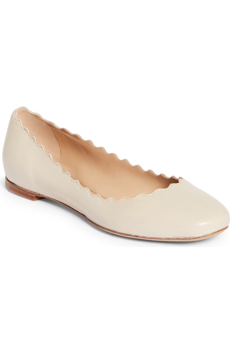 Chloé Lauren Scalloped Ballet Flat, Main, color,