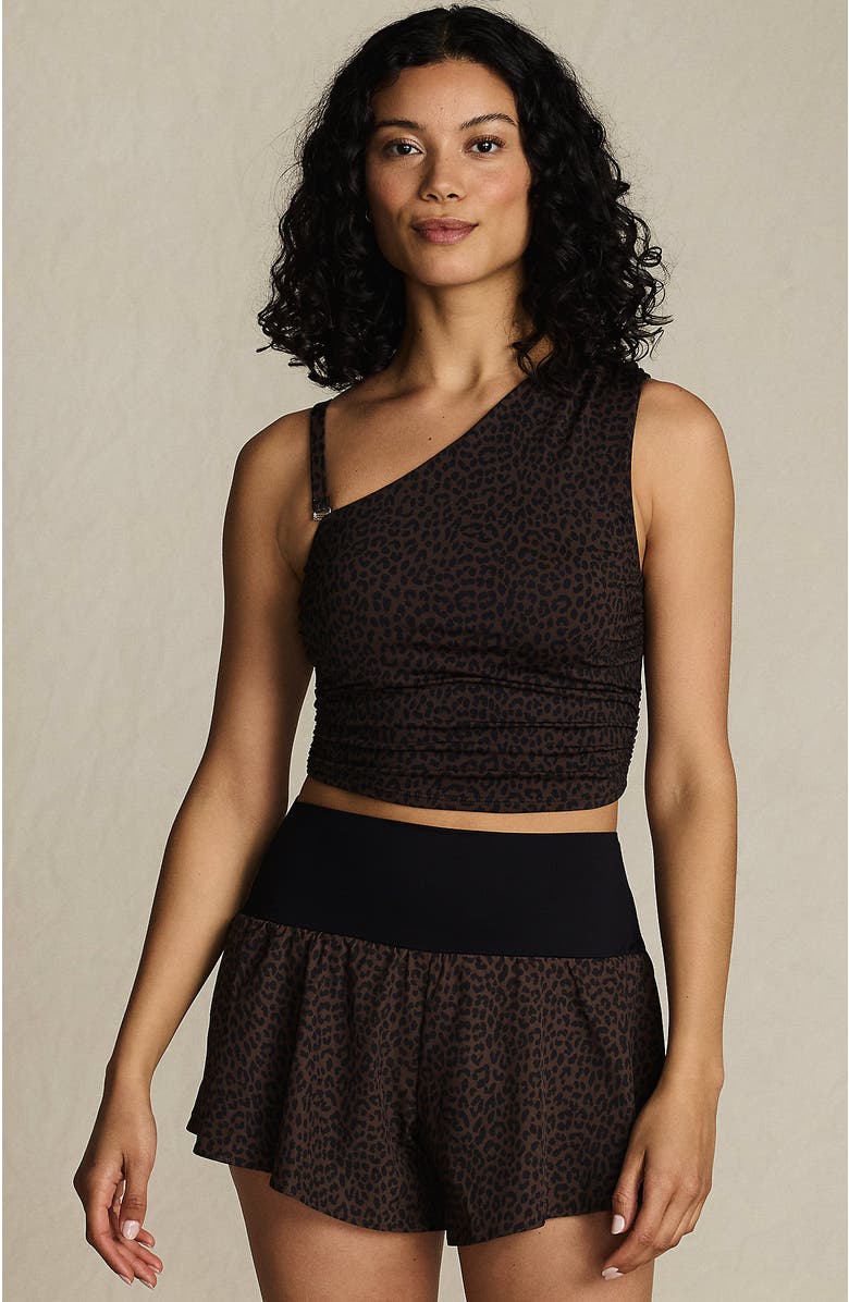 Lands' End 3" Pinchless Flutter Swim Short with Panty, Main, color, Brown Leopard