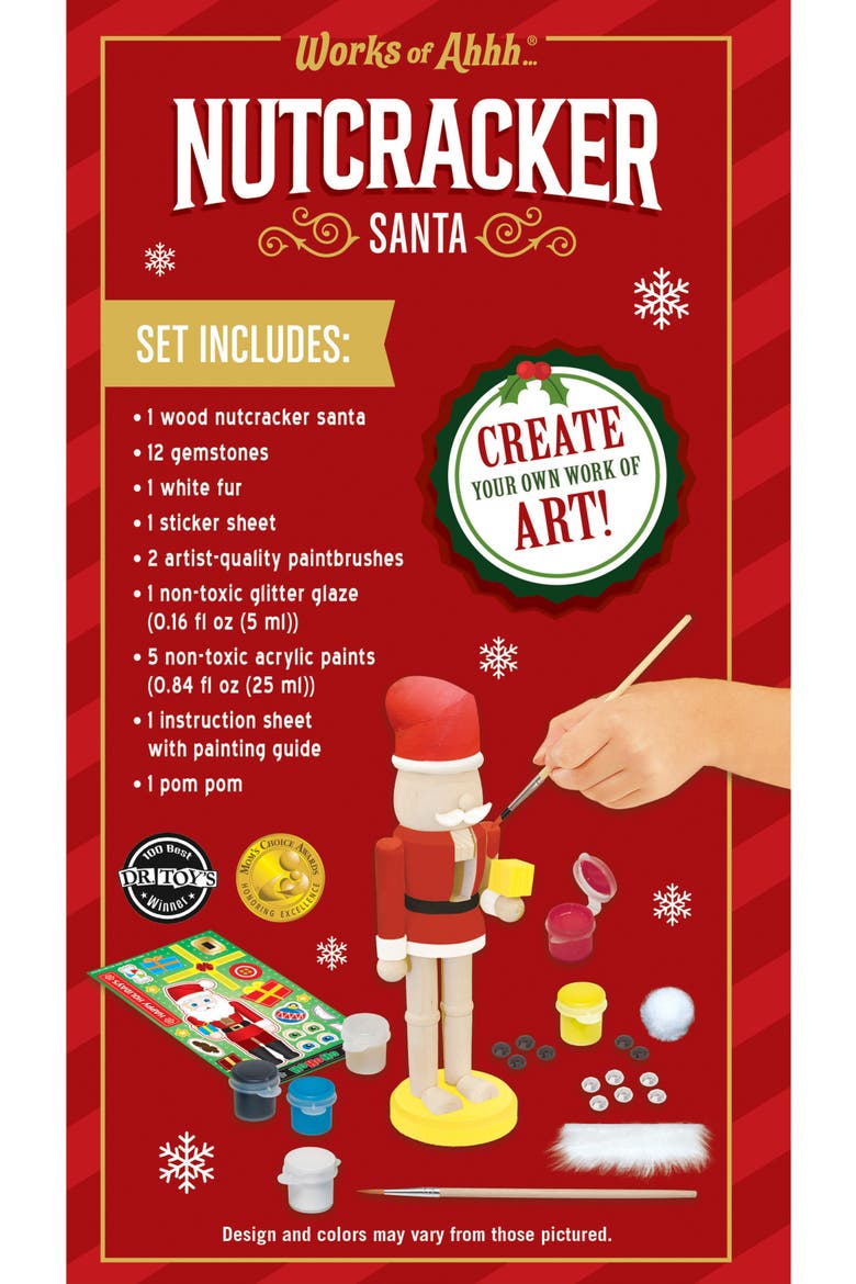 Nutcracker Santa Wood Paint Set, Alternate, color, Multicolor