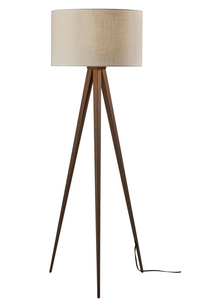 ADESSO LIGHTING Director Floor Lamp, Main, color, Metal With Rosewood Veneer