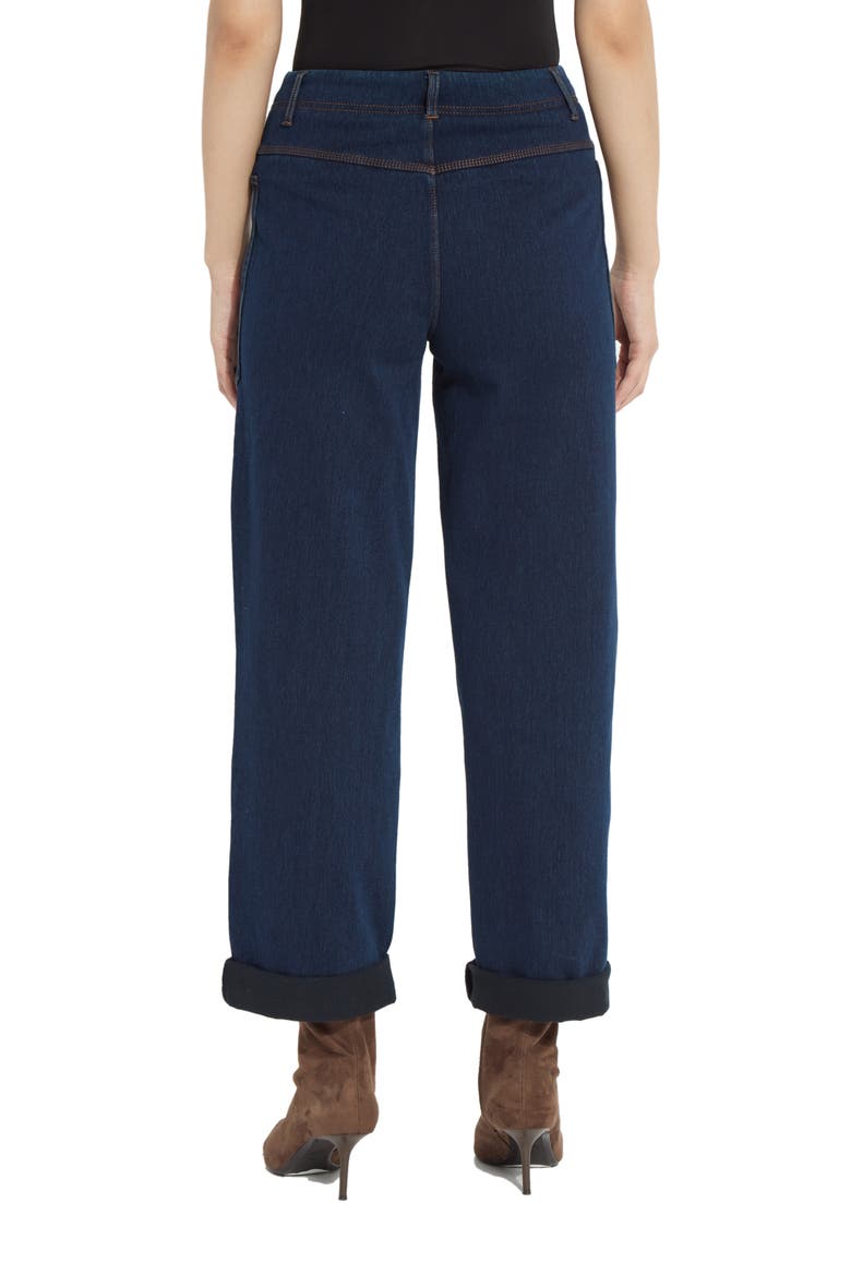 Penelope Curved Cuff Jeans, Alternate, color, INDIGO