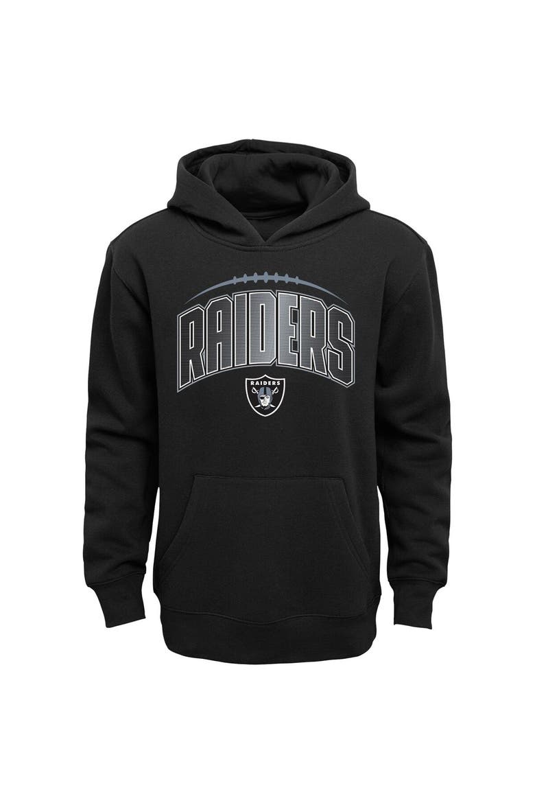Toddler Black/Heather Gray Las Vegas Raiders Double-Up Pullover Hoodie & Pants Set, Alternate, color, Black