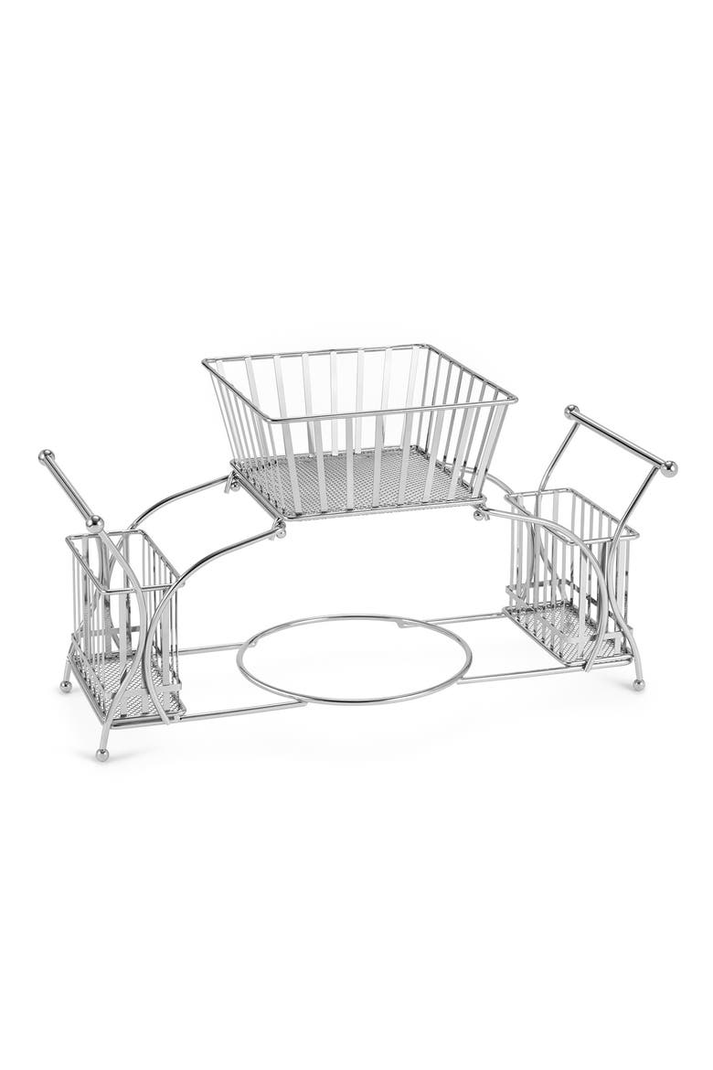 4-Section All-In-One Buffet Caddy, Main, color, SILVER