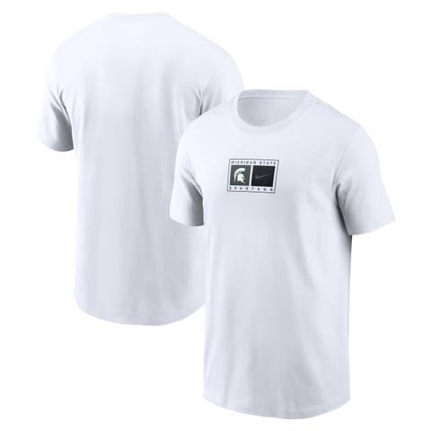 Men's Nike White Michigan State Spartans Campus Logo Swoosh T-Shirt