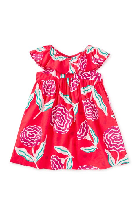 Flutter Sleeve Woven Dress (Toddler, Little Kid, Big Kid)
