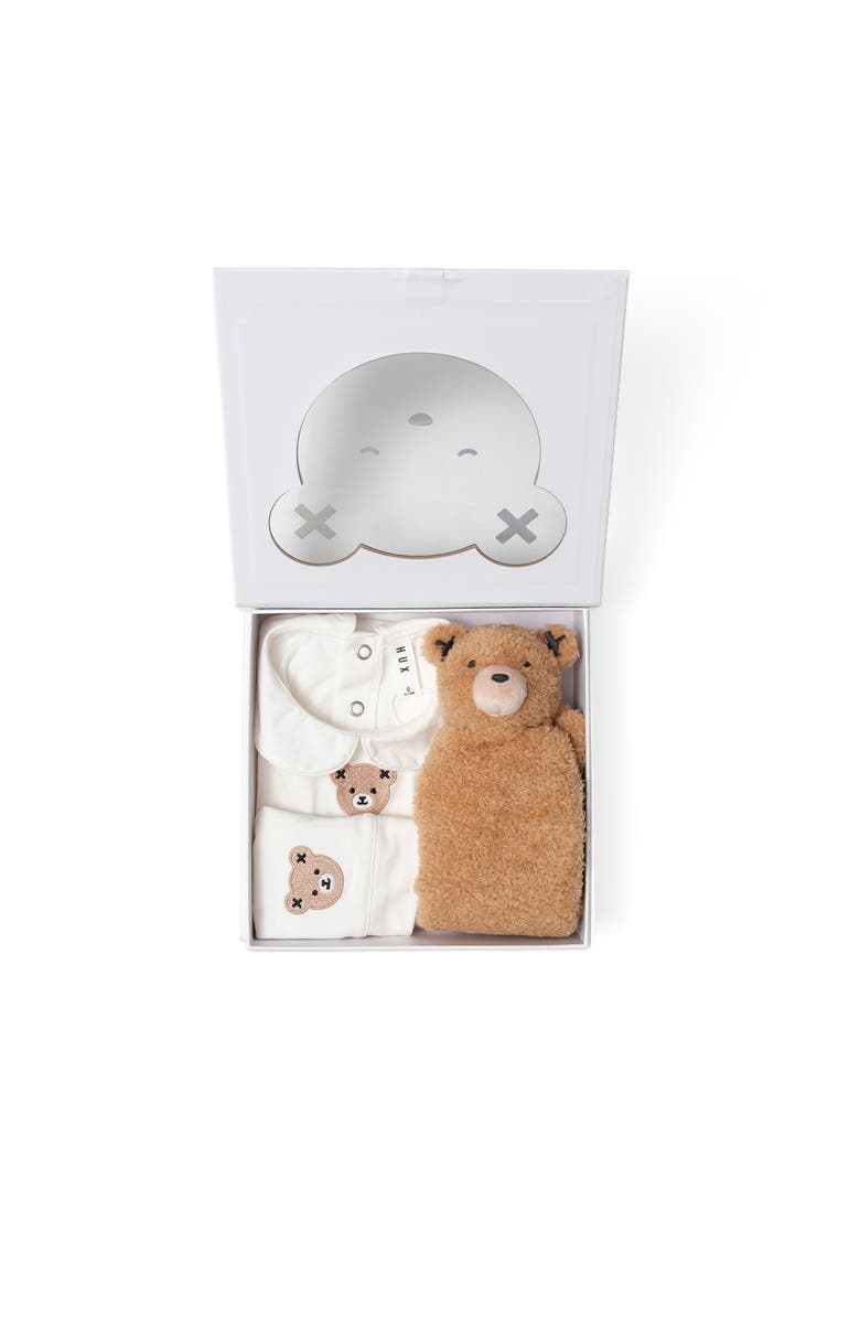 Huxbaby Baby's First Gift Set - Romper, Hat, Comforter, Alternate, color, Almond Milk