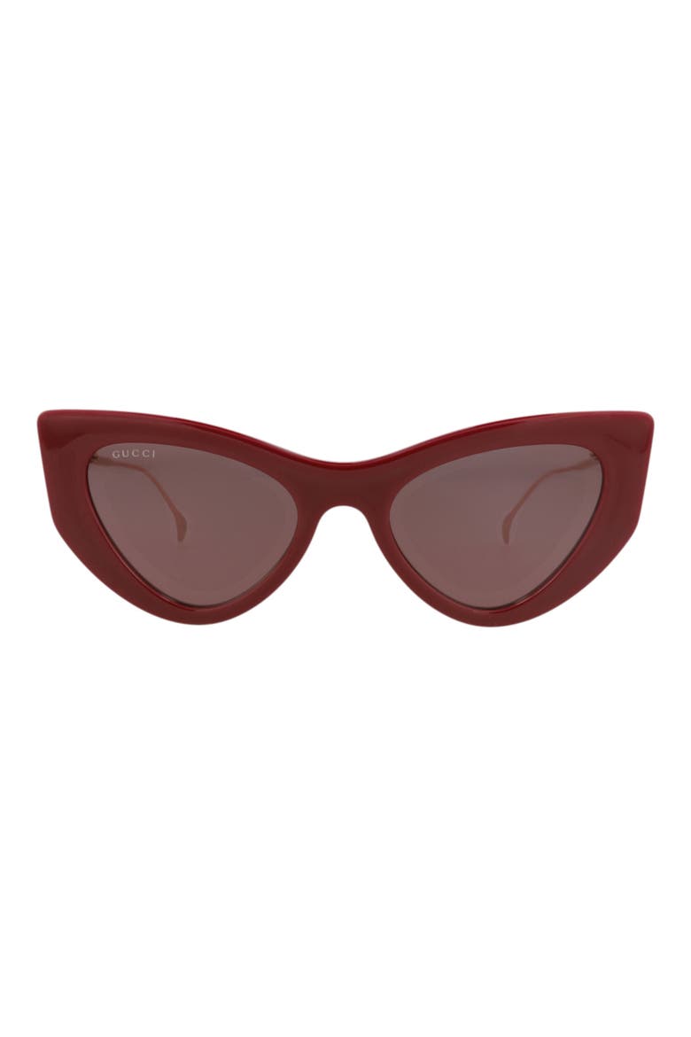 52mm Cat Eye Sunglasses, Main, color, BURGUNDY GOLD VIOLET