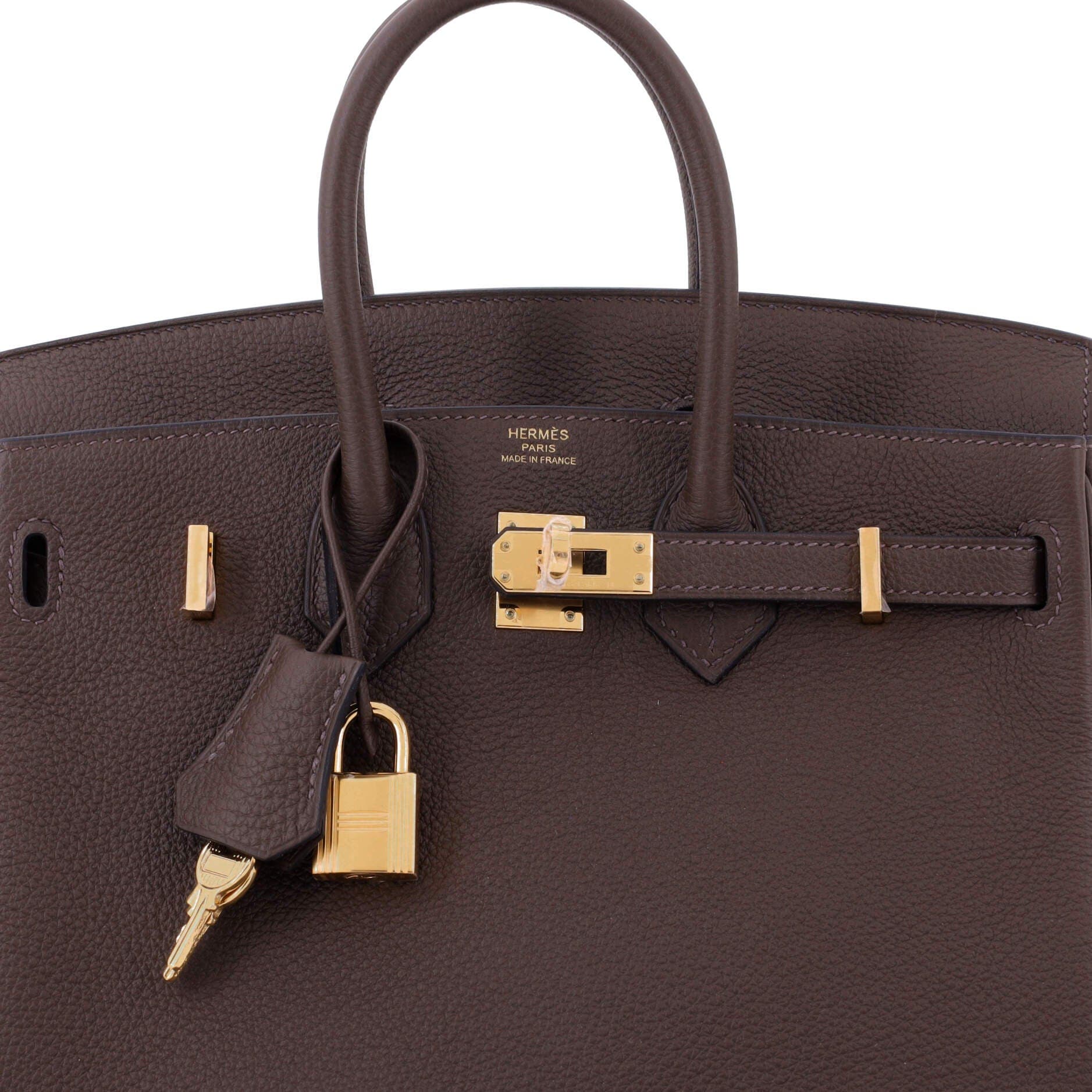 Pre-Owned Hermes Birkin Handbag Brown Togo with Gold Hardware 25, Alternate, color, Ecorce